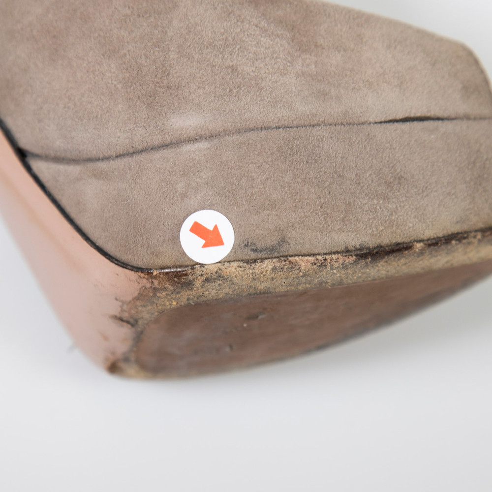Prada Brown Suede Peep Toe Boots
