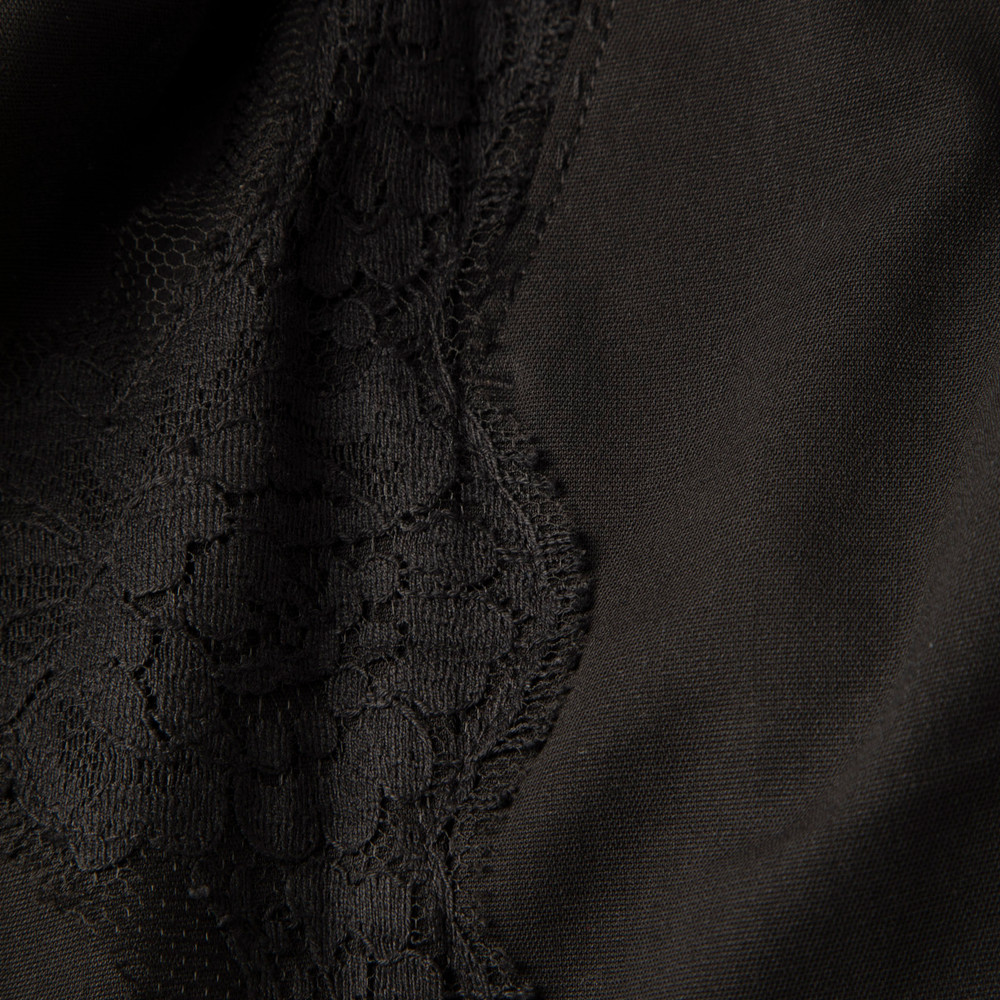 Dolce & Gabbana Black Wool Lace Trim Trousers