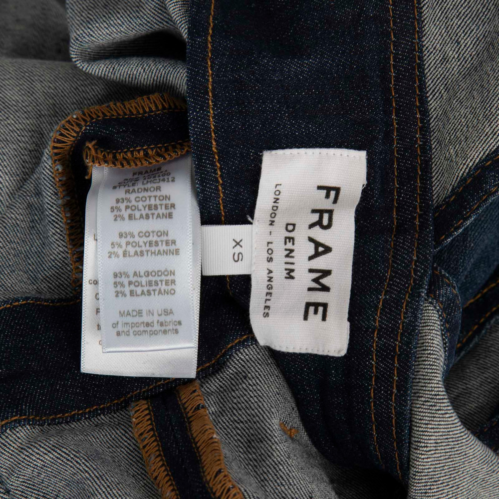FRAME Navy Denim Skinny Leg Dungarees