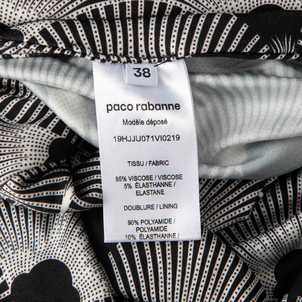 Paco Rabanne Black & White Abstract Midi Skirt