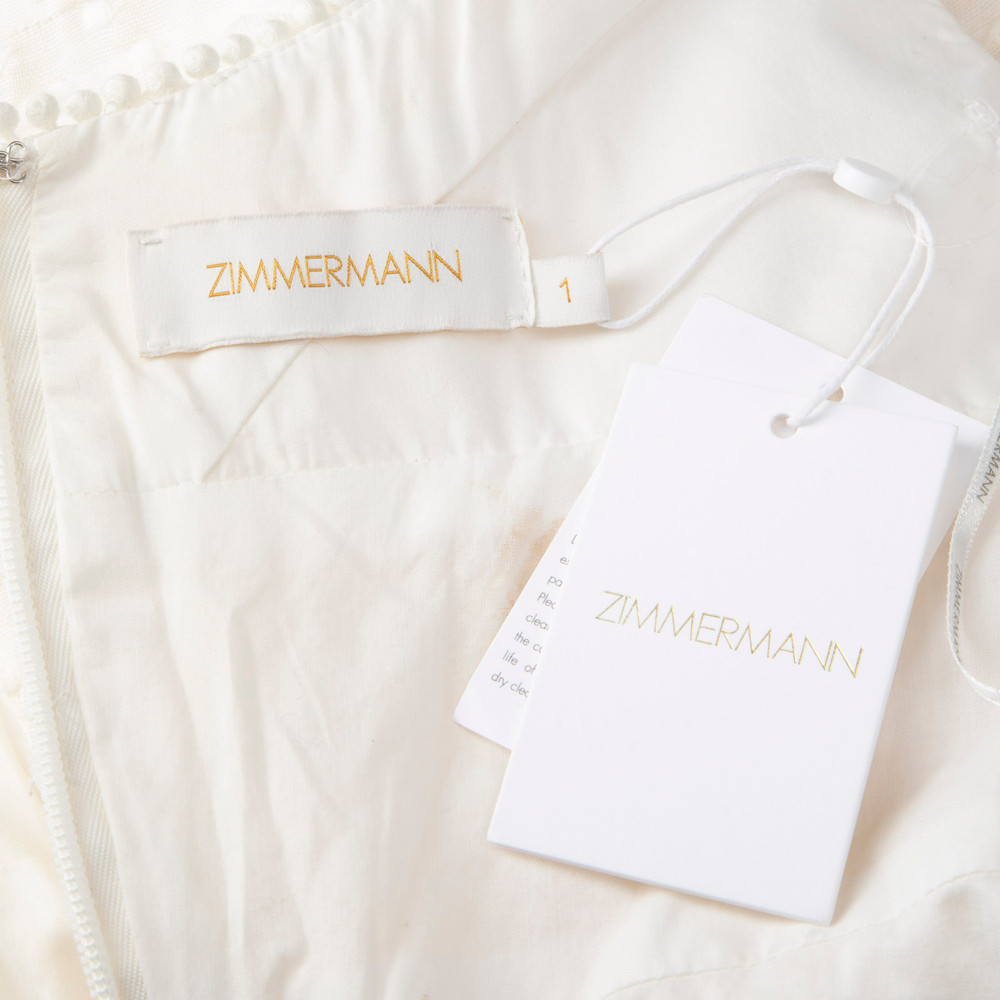 Zimmermann Ecru Super Eight Off Shoulder Dress