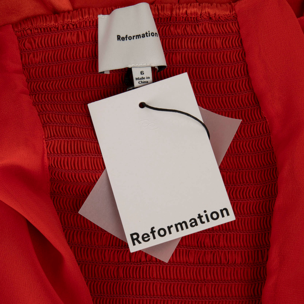 Reformation Orange Silk Tank Top