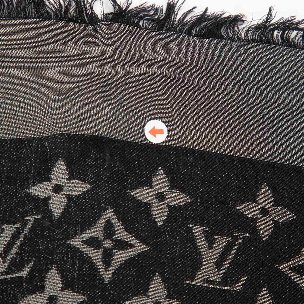 Louis Vuitton Black LV Monogram Shine Scarf