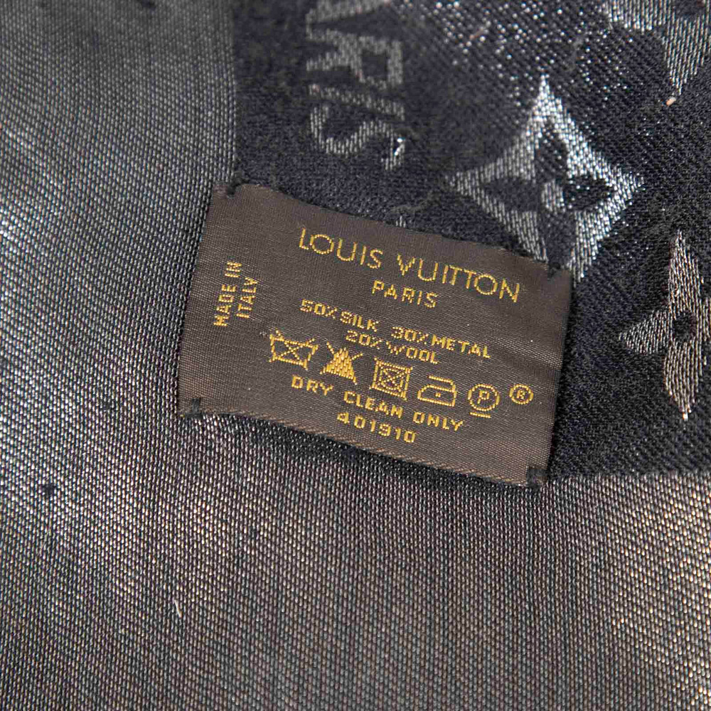 Louis Vuitton Black LV Monogram Shine Scarf