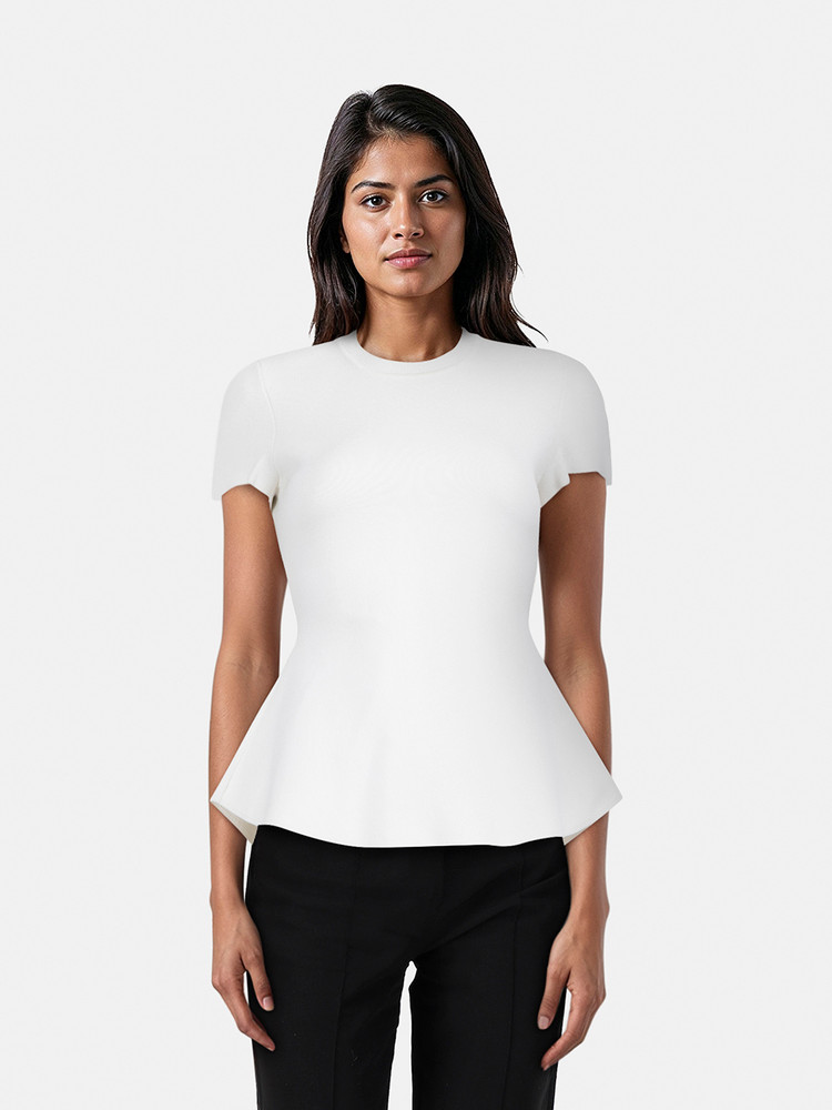 Scanlan & Theodore White Peplum Top