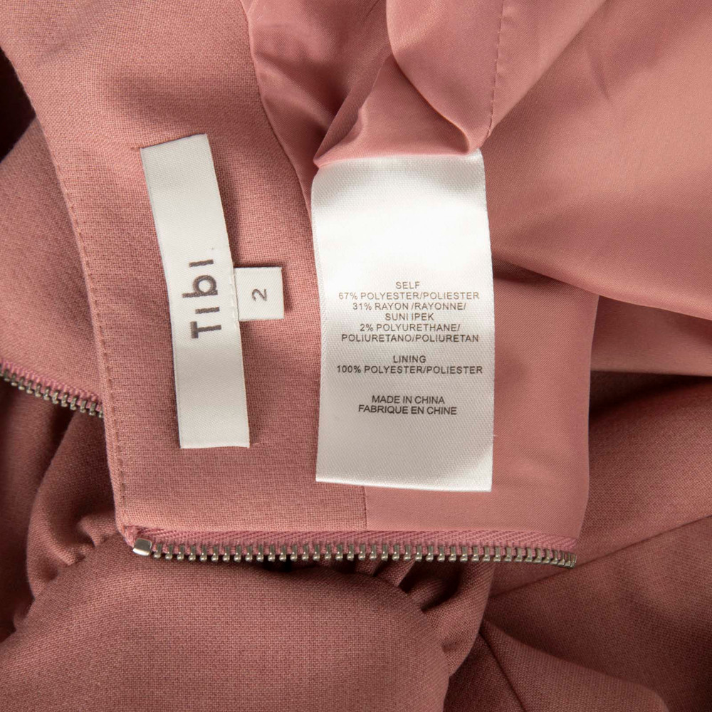 Tibi Pink V-Neck Long Sleeve Blouse