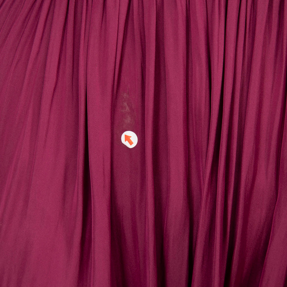 Maje Burgundy Ruched V-Neck Mini Dress