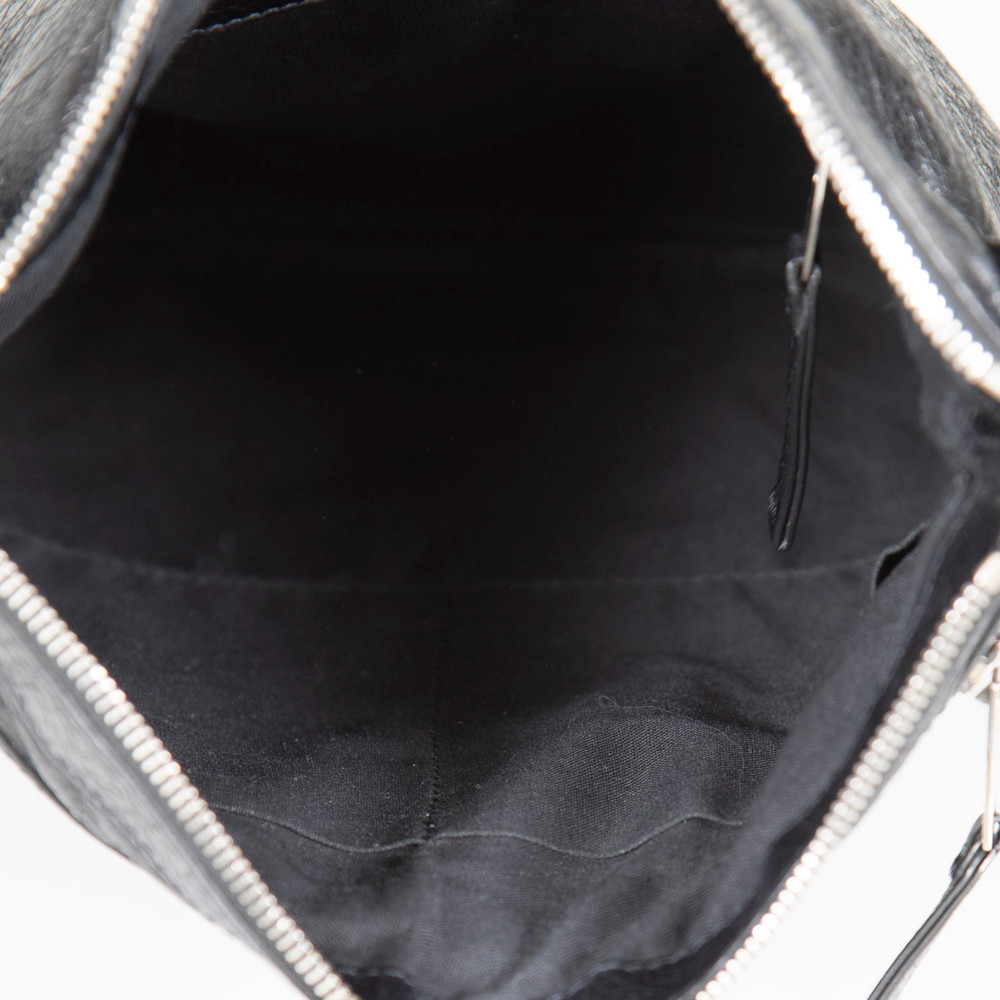 Balenciaga Black Leather Motocross Pouch Bag