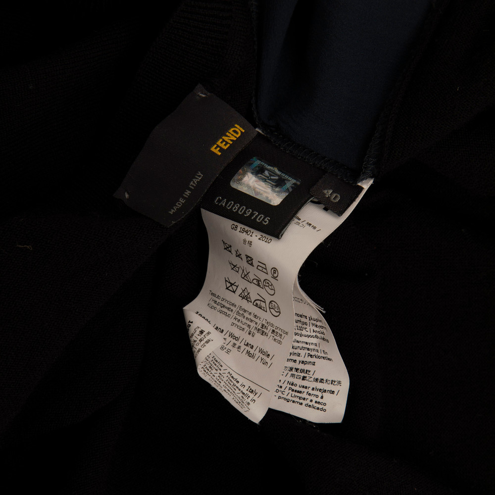 Fendi Navy & Black Wool & Silk Top