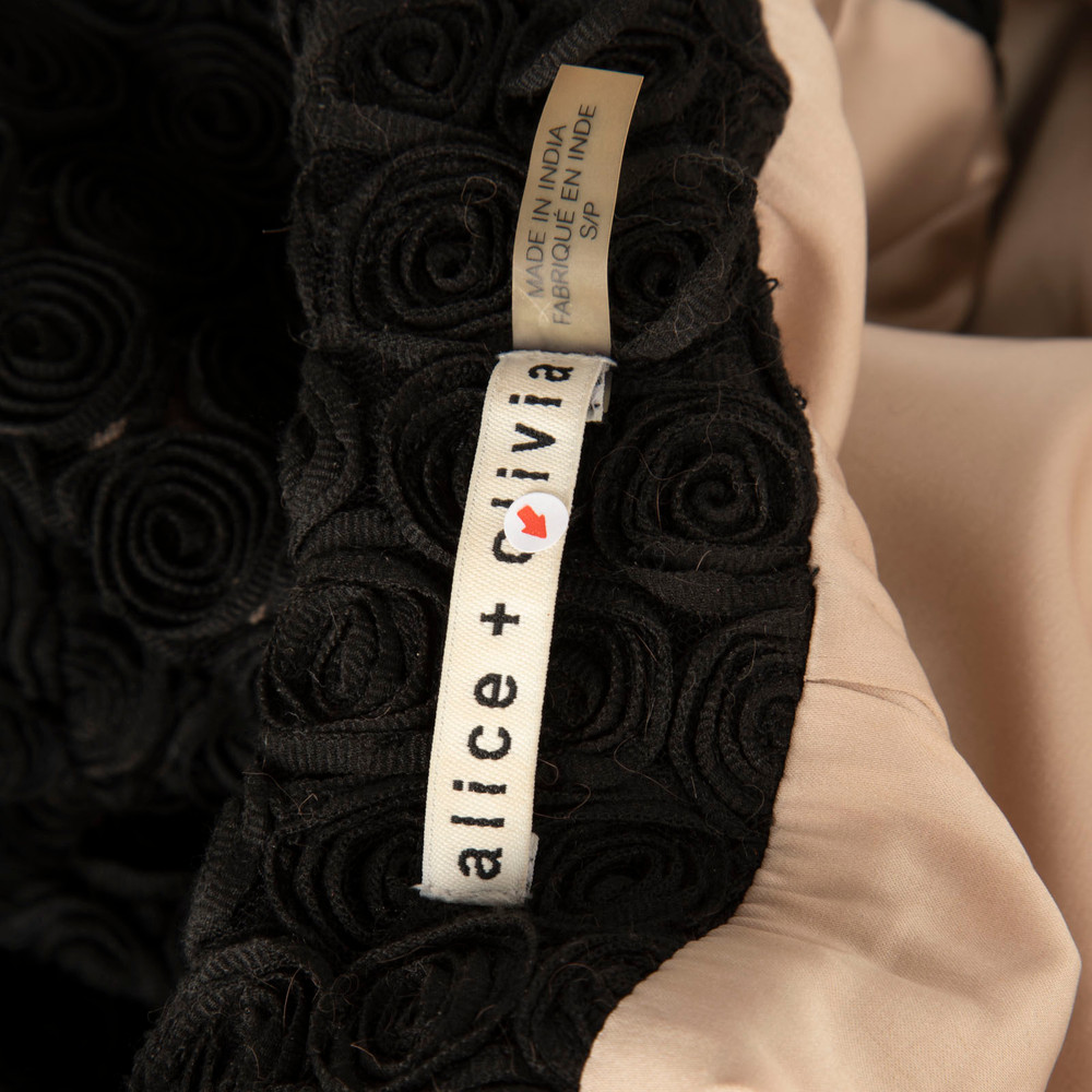 Alice + Olivia Black Rose Detail Long Jacket