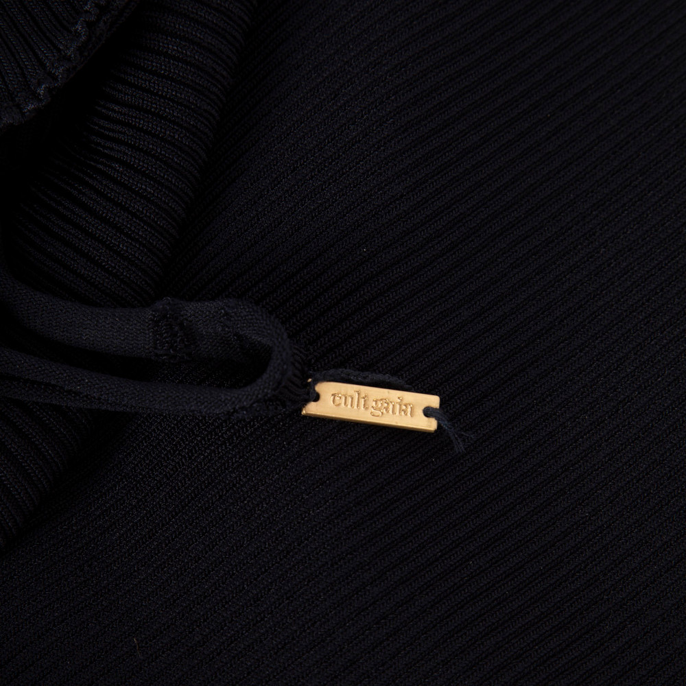Cult Gaia Navy Knit Ribbed Long Dress