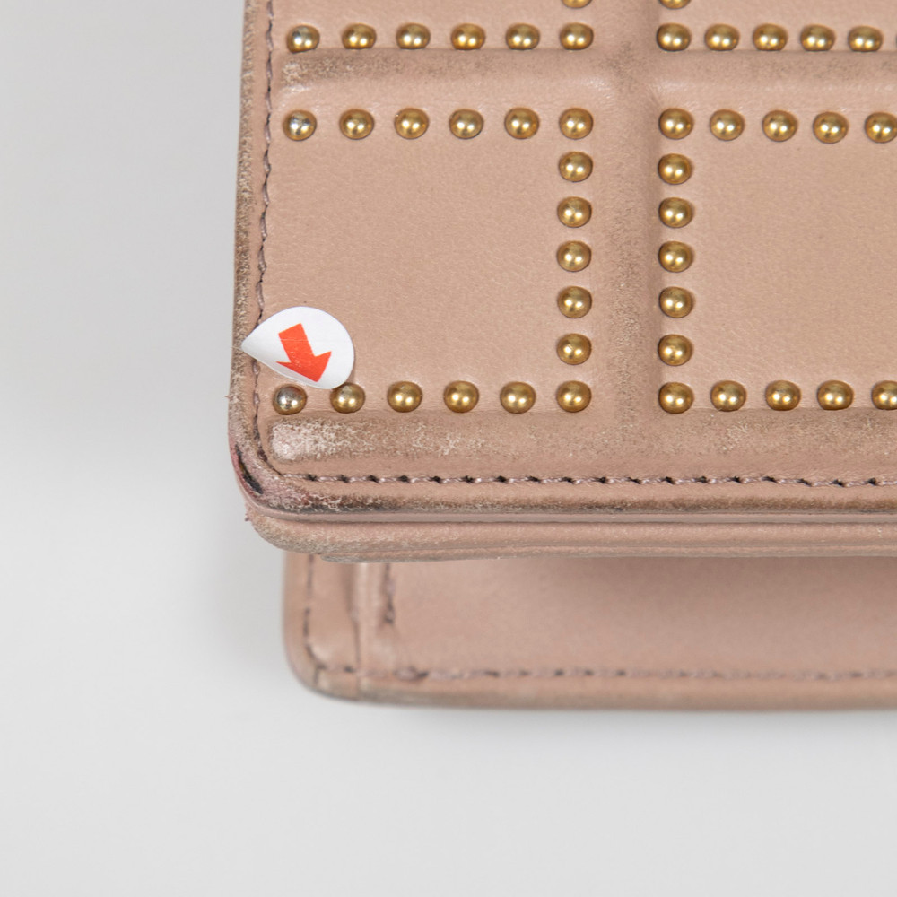 Dior Beige Leather Studded Diorama Shoulder Bag