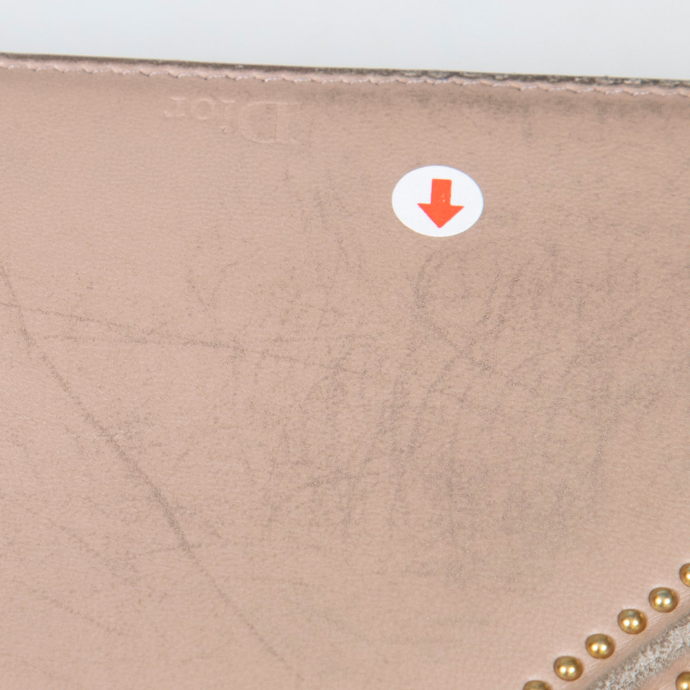 Dior Beige Leather Studded Diorama Shoulder Bag