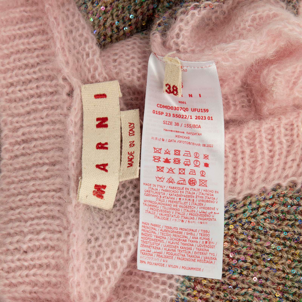 Marni Multicolour Striped Sequin Cardigan