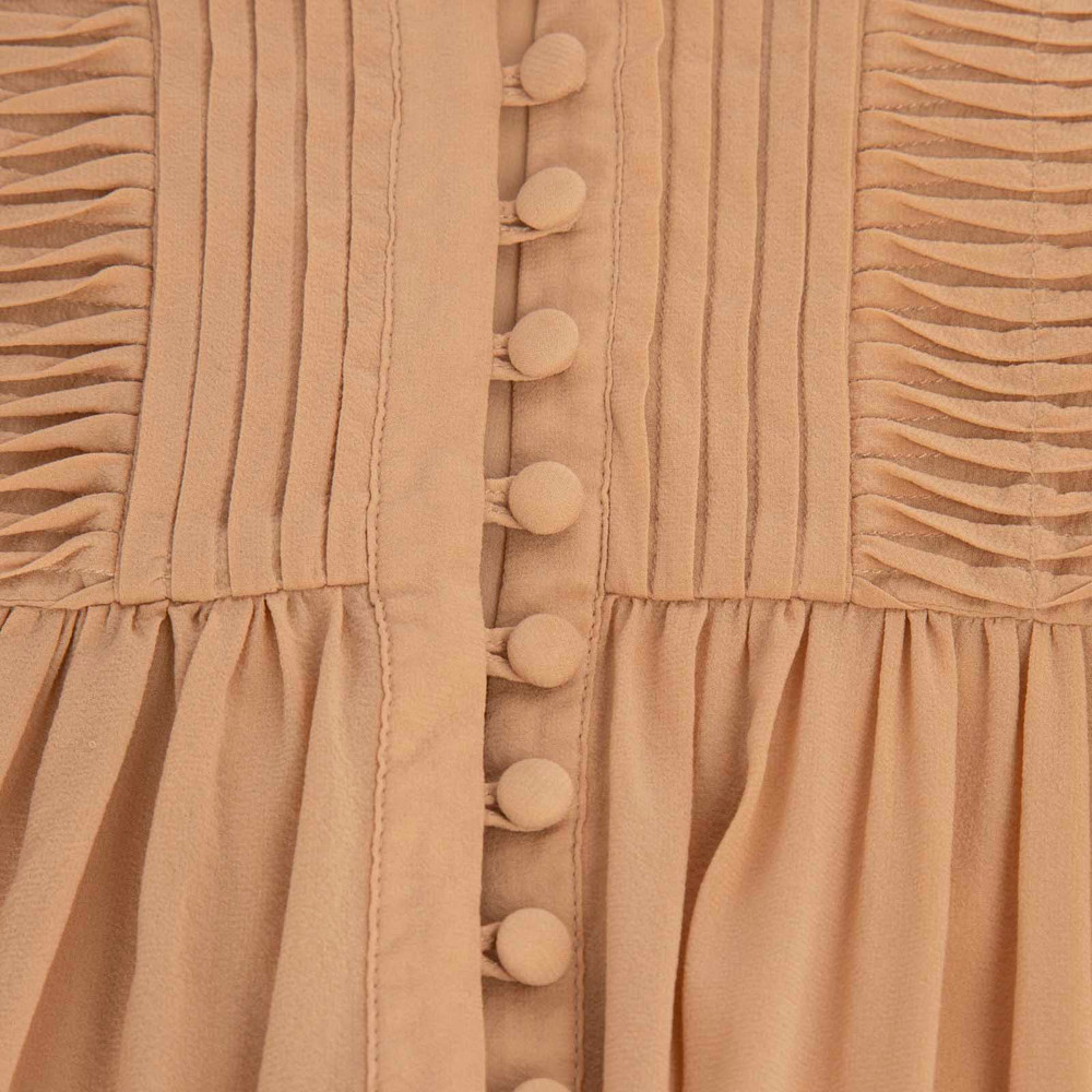 Roberto Cavalli Class Roberto Cavalli  Beige Pin Tuck Detail Blouse
