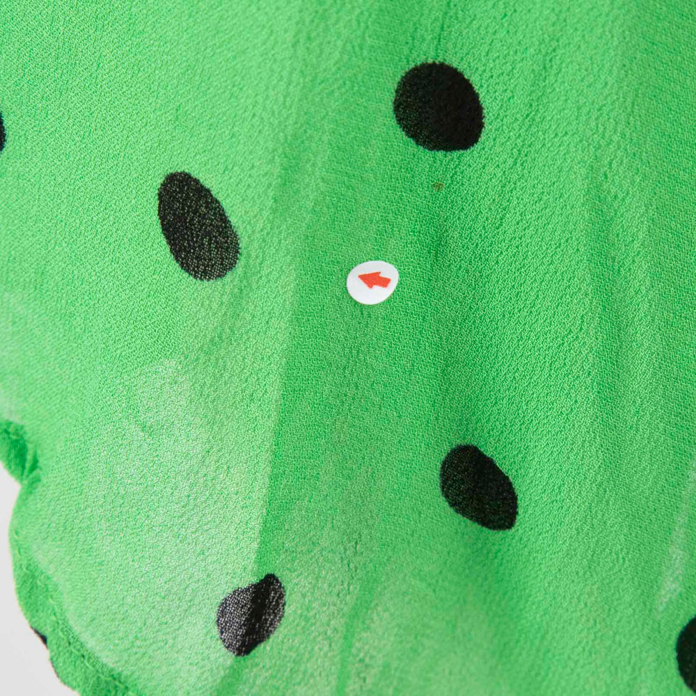 Ganni Green Polkadot Wrap Top