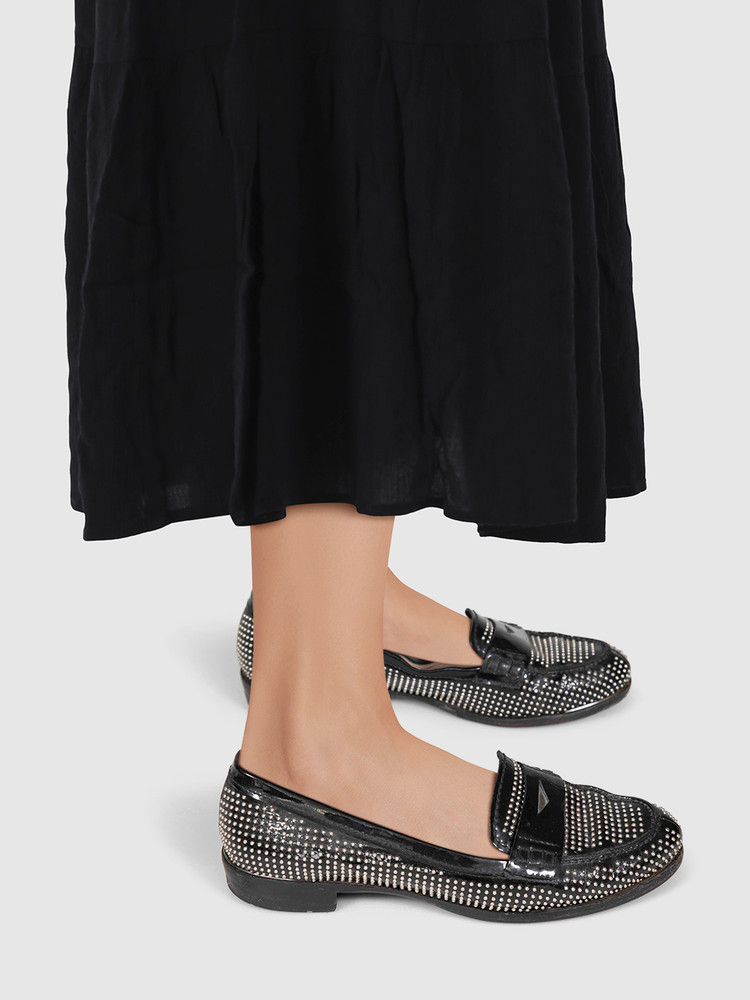 Miu Miu Black Patent Studded Loafers
