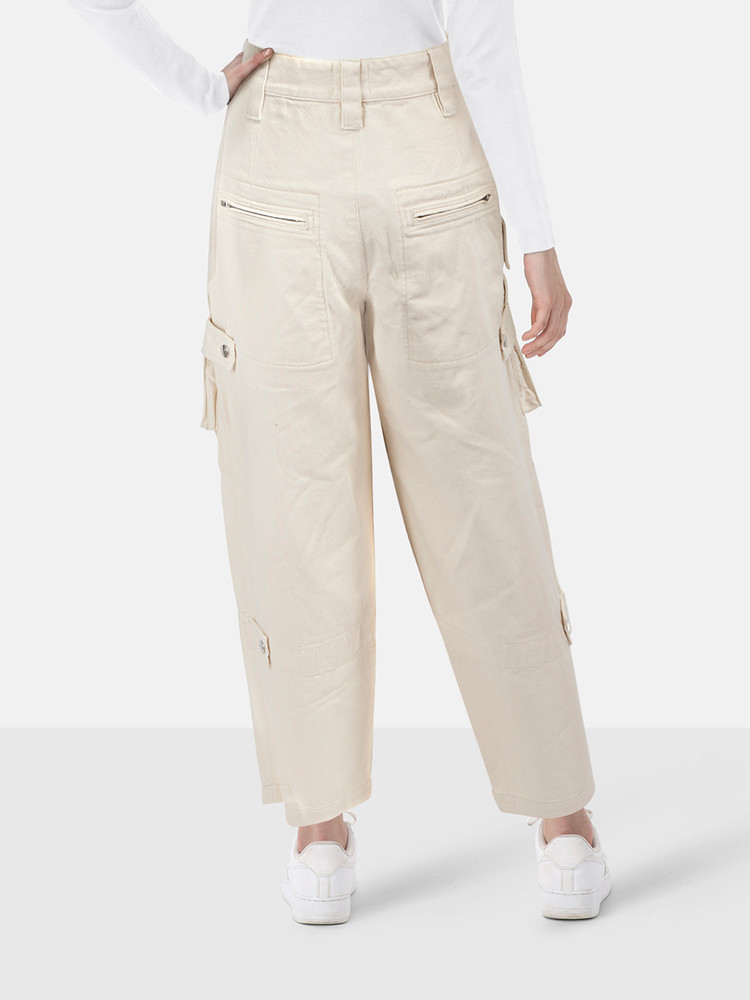 Isabel Marant Isabel Marant Etoile Ecru Jannick Cargo Trousers