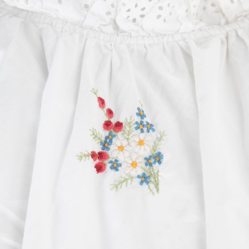 DÔEN White Floral Embroidered Dress