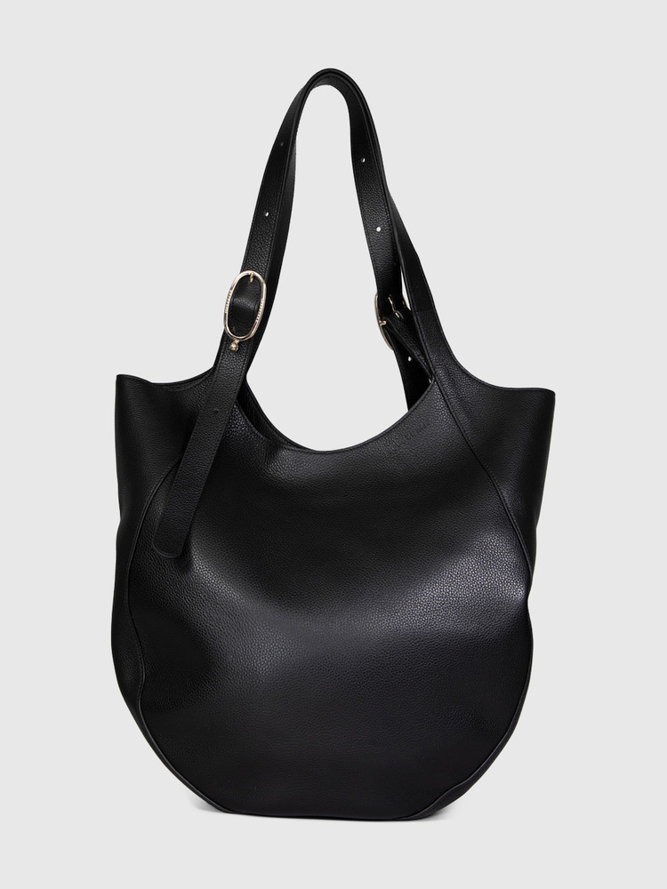 Longchamp Black Leather Le Foulonné Bag
