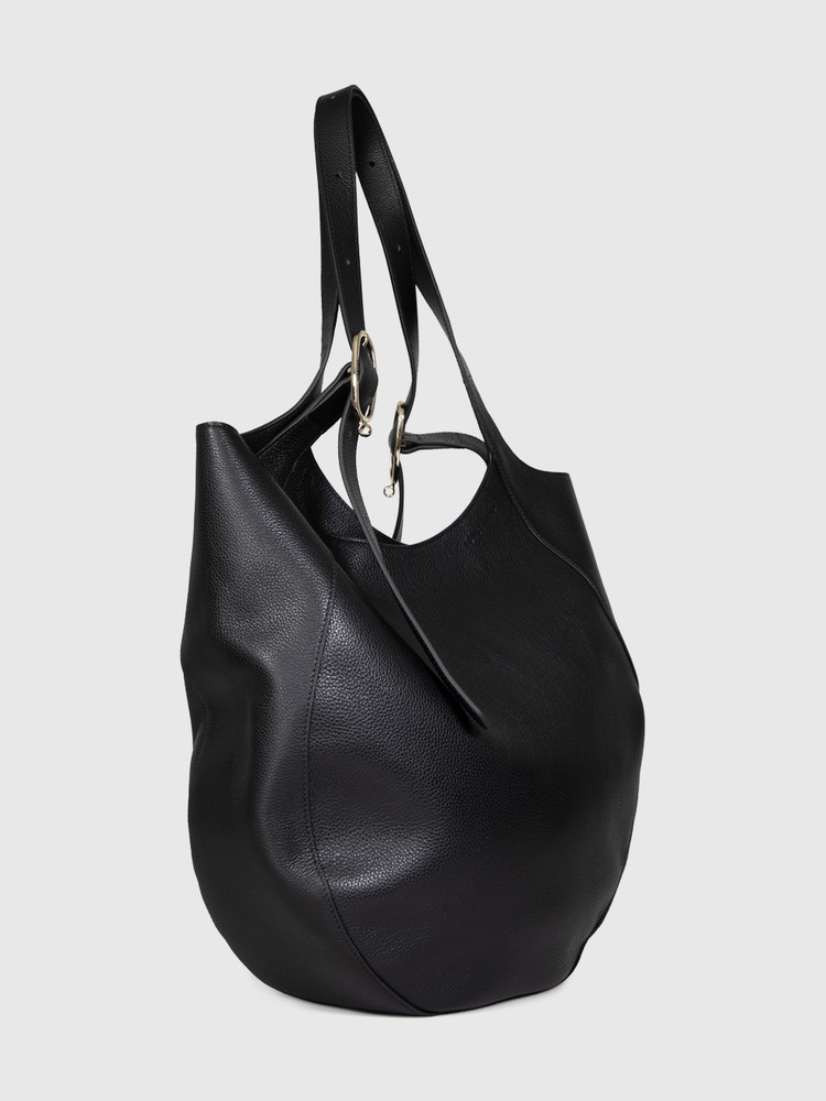 Longchamp Black Leather Le Foulonné Bag