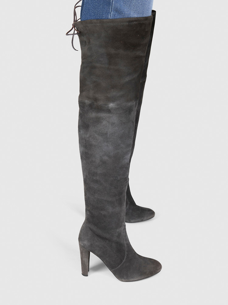 Stuart Weitzman Grey Knee High Suede Boots