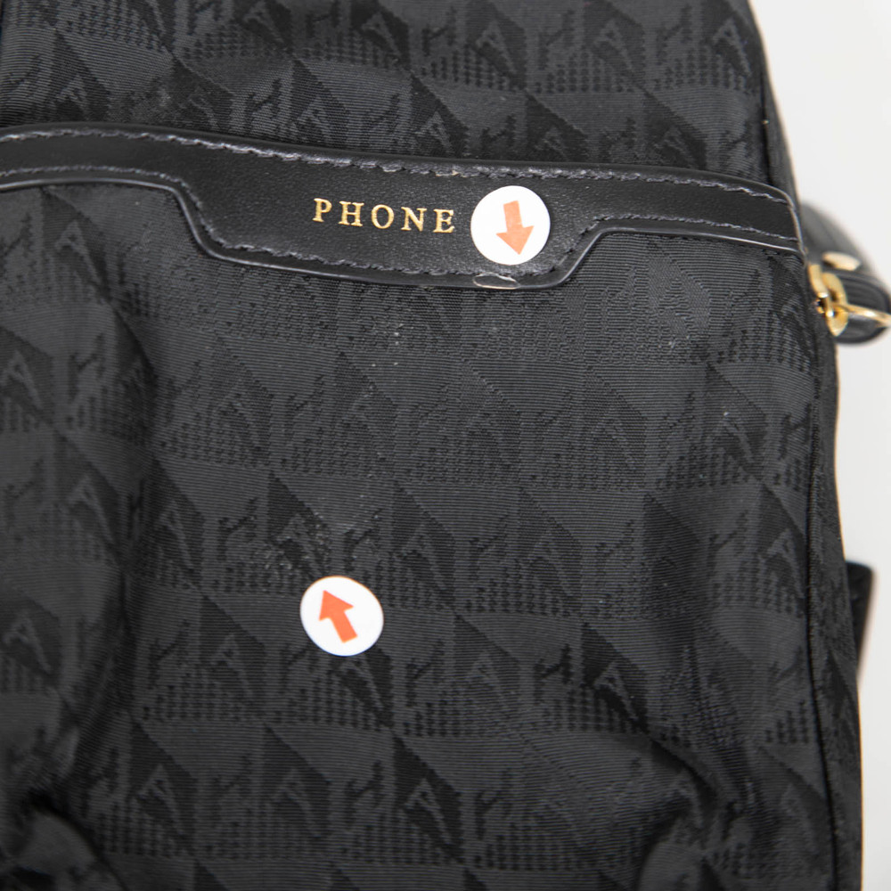 Anya Hindmarch Black Logo Print Crossbody Bag