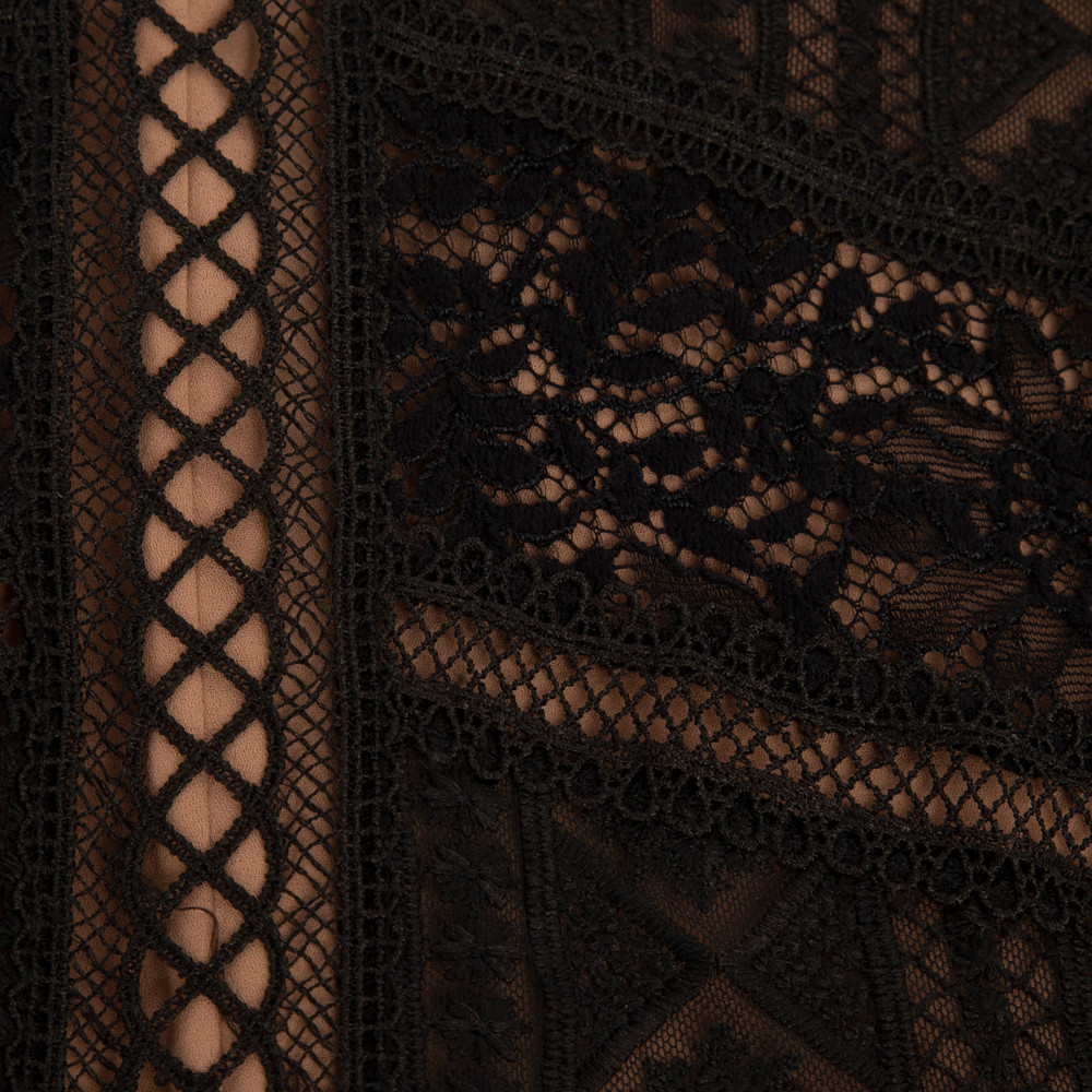 The Kooples Black Midi Length Lace Dress