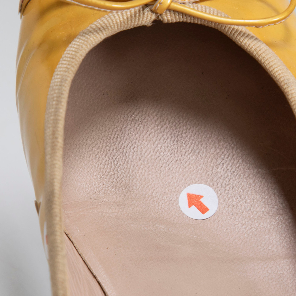 Chanel Gold Patent CC Cap Toe Ballet Flats