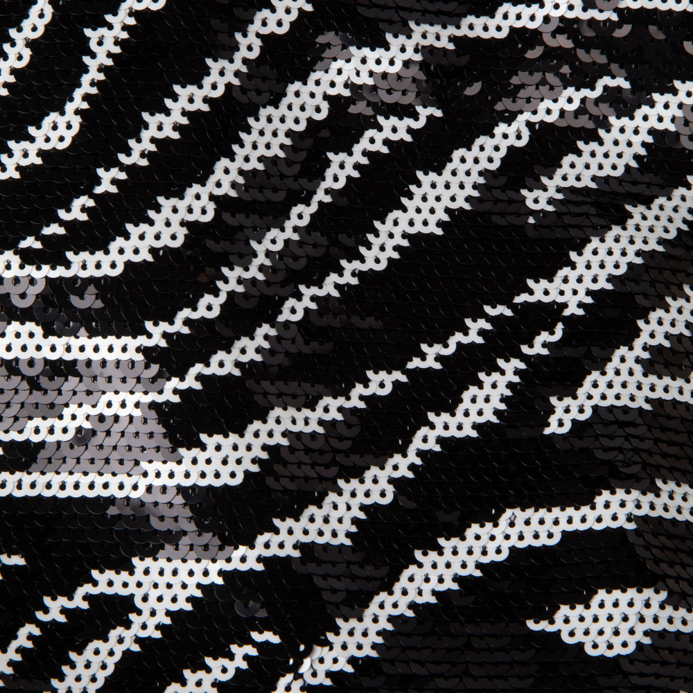 Michael Kors Black & White Sequinned Zebra Dress