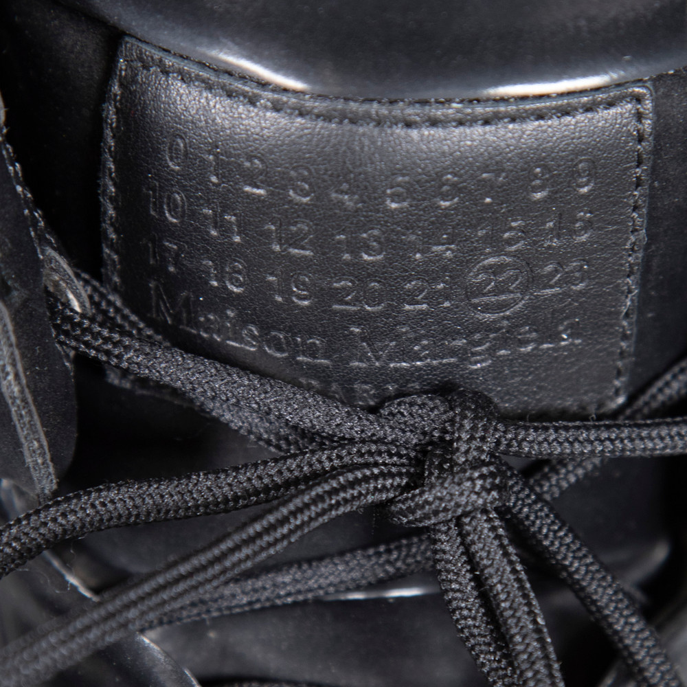 Maison Margiela Black Lace Up High Top Trainers