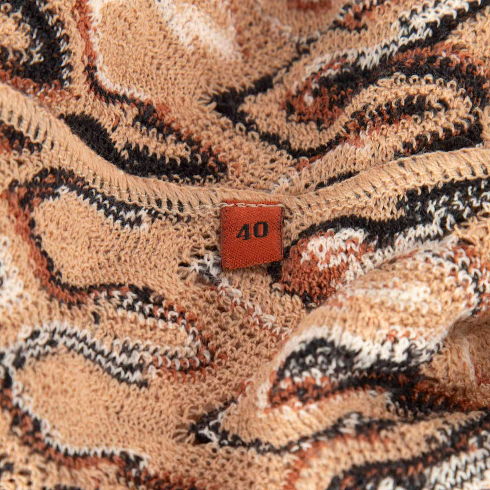Missoni Brown Wool Knit Turtleneck Dress