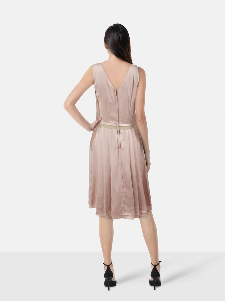 Dolce & Gabbana Pink Pleated Silk Dress