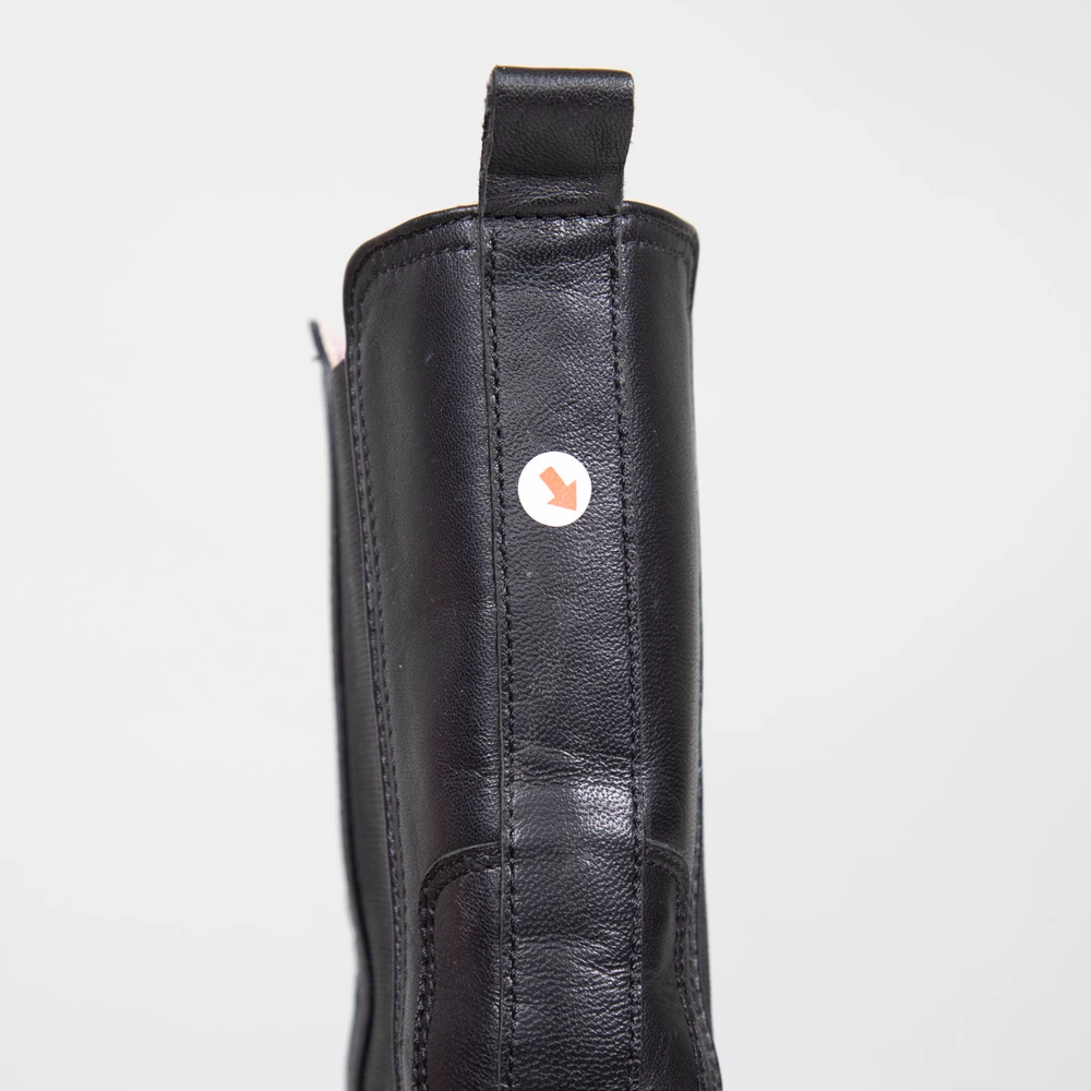 Essentiel Antwerp Black Leather Platform Lug Boots