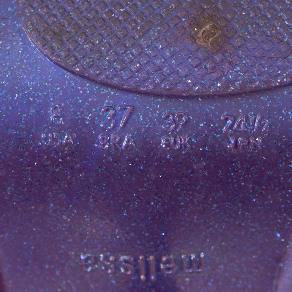 Vivienne Westwood Vivienne Westwood Anglomania + Melissa Purple Glitter Elevated Three Strap Heels