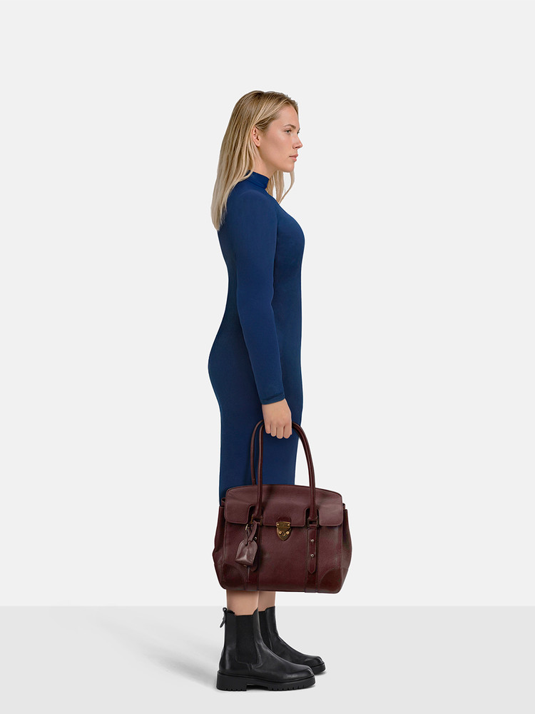 Aspinal of London Burgundy Leather Handbag