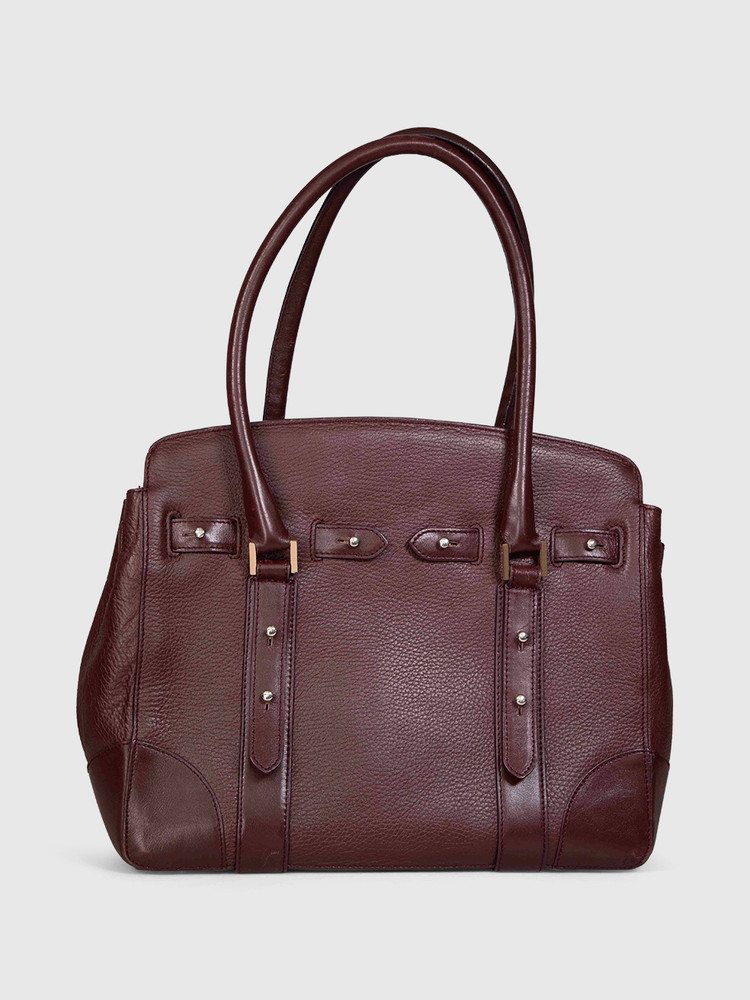 Aspinal of London Burgundy Leather Handbag