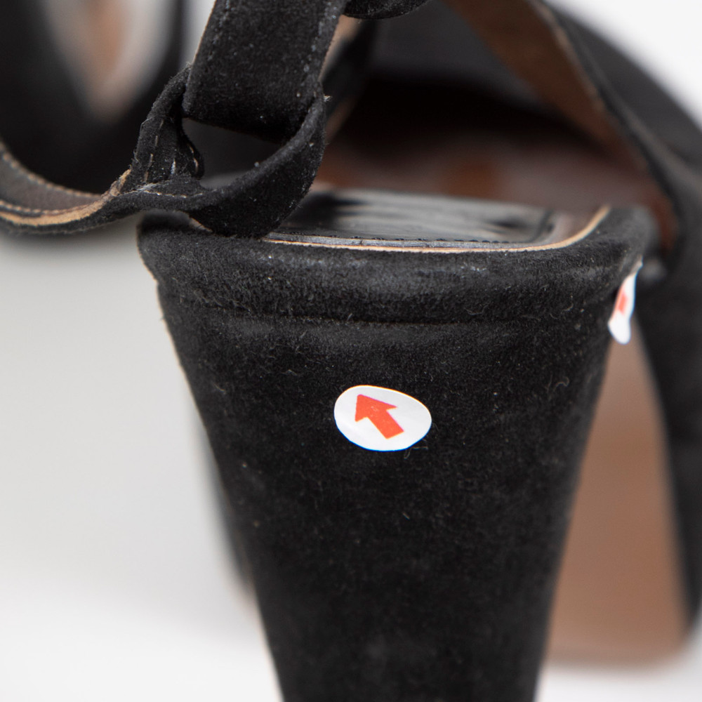 Marni Black Suede Platform Ankle Strap Heels