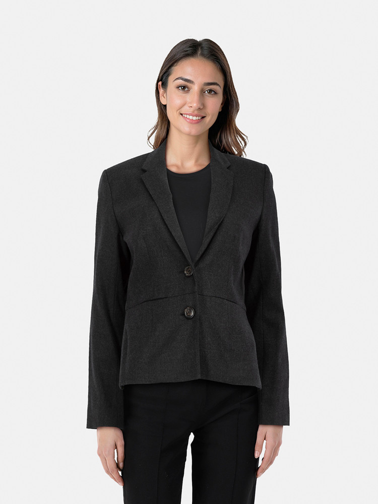 Nicole Farhi Grey Single Breast Wool Blazer