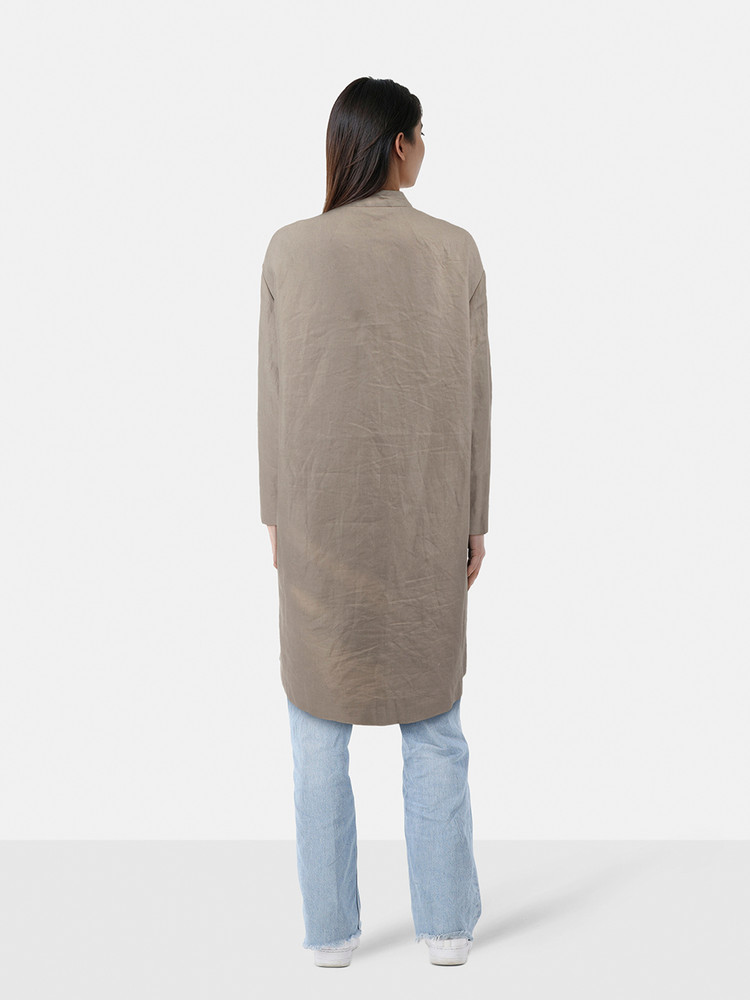 Nicole Farhi Grey Single Breasted Long Jacket
