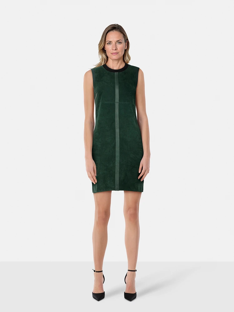 Alexander Wang Green Suede Panelled Mini Dress