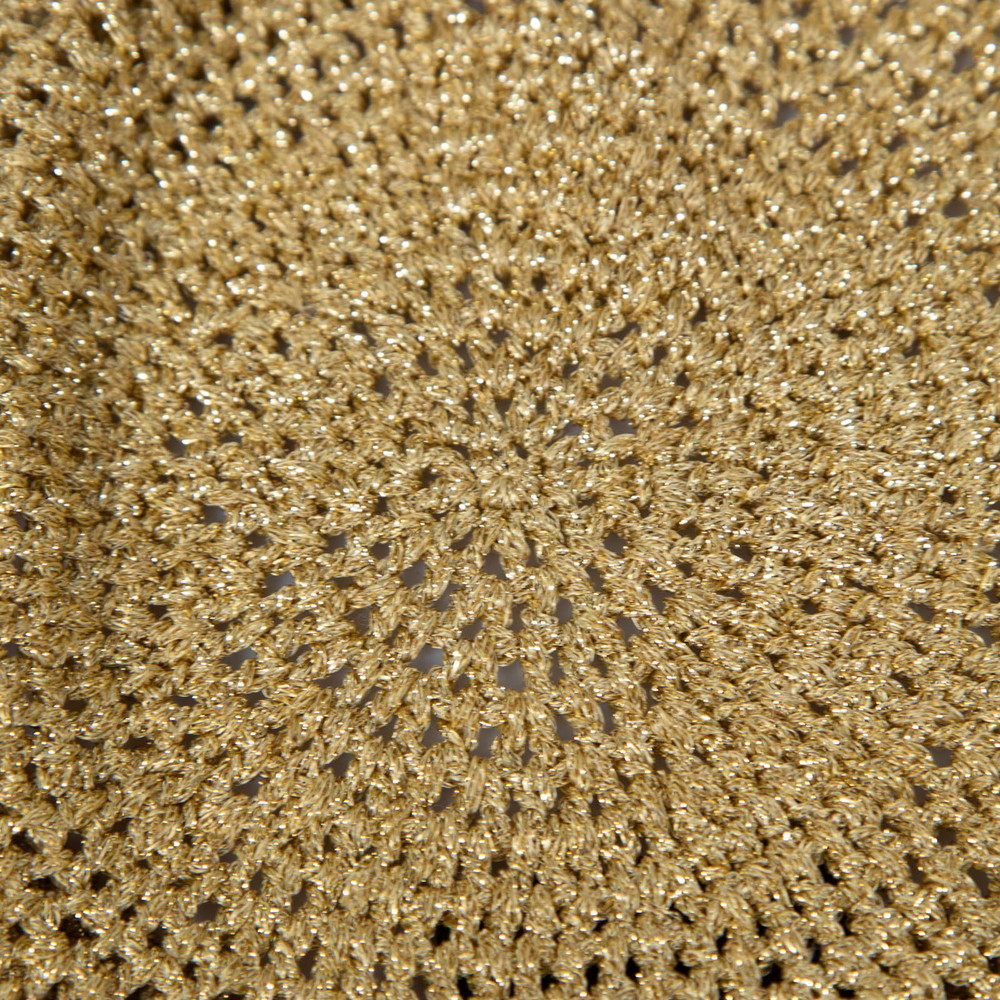 Gucci Gold Metallic Knitted Beret