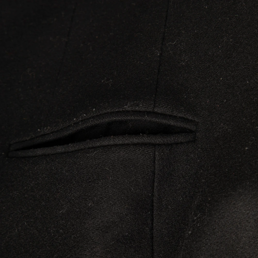 All Saints Black Wool Mae Ruffle Coat