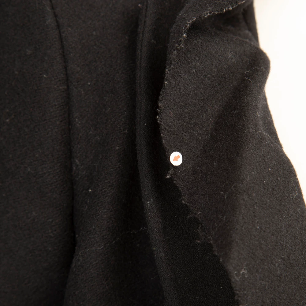 All Saints Black Wool Mae Ruffle Coat