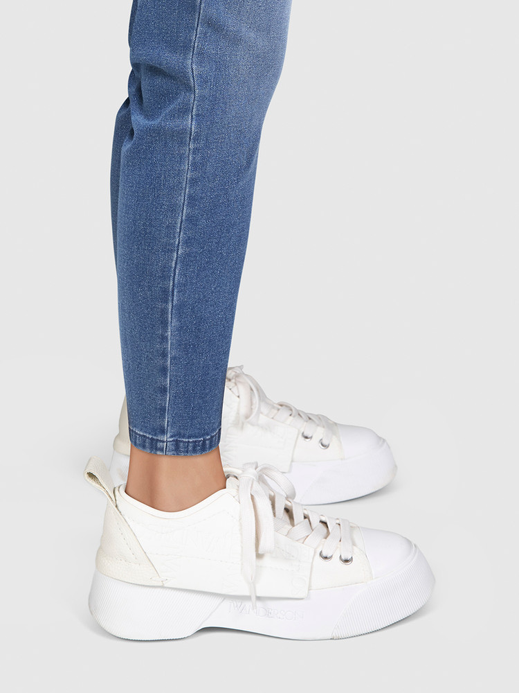 J.W.Anderson White Leather Logo Embossed Trainers