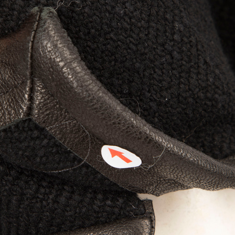 Isabel Marant Black Wool Goat Leather Button Coat