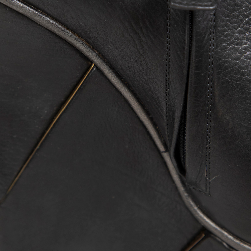 Lanvin 2010 Hiven Black Leather Wedge Ankle Boots