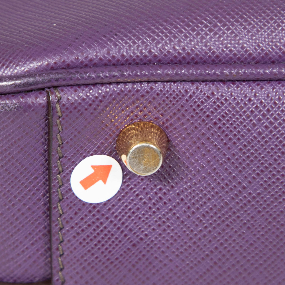 Prada Purple Saffiano Leather Lux Bauletto Bag