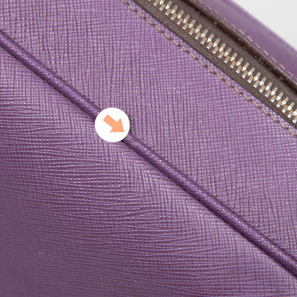 Prada Purple Saffiano Leather Lux Bauletto Bag