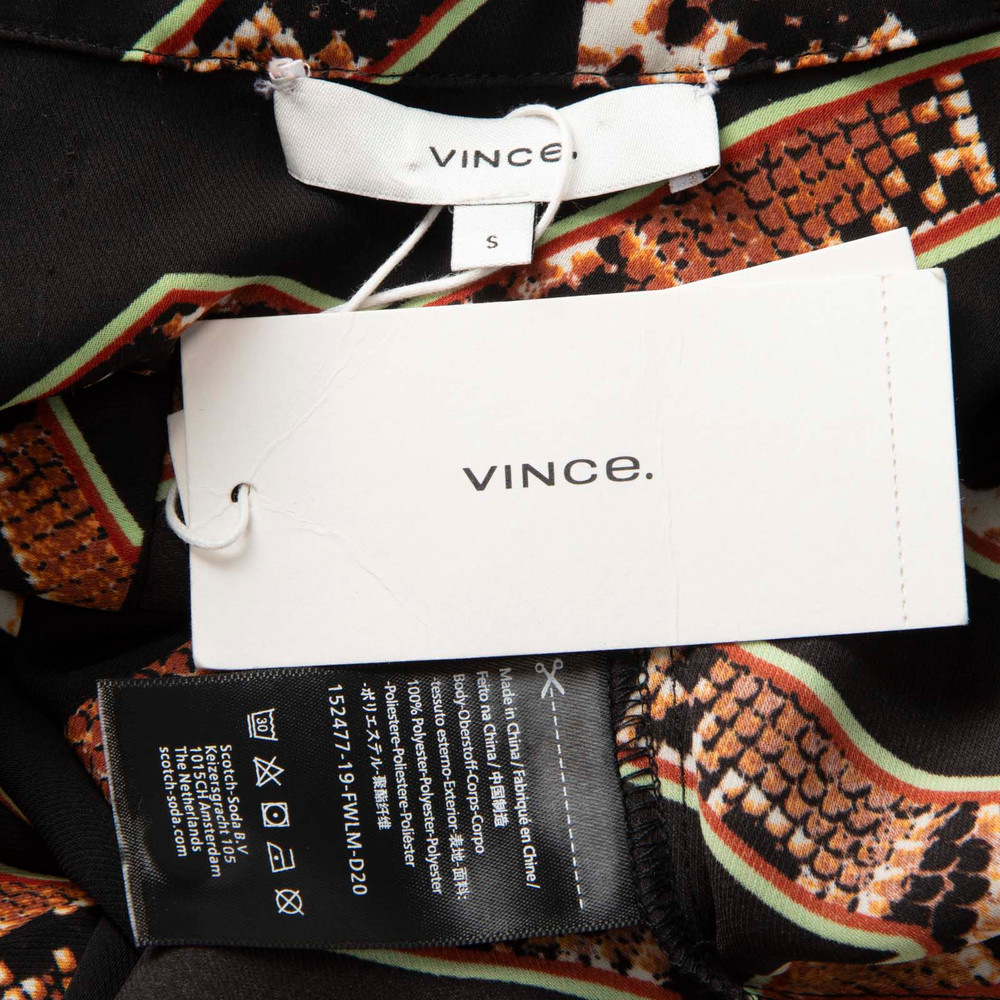 Vince Snakeskin & Houndstooth Print Blouse